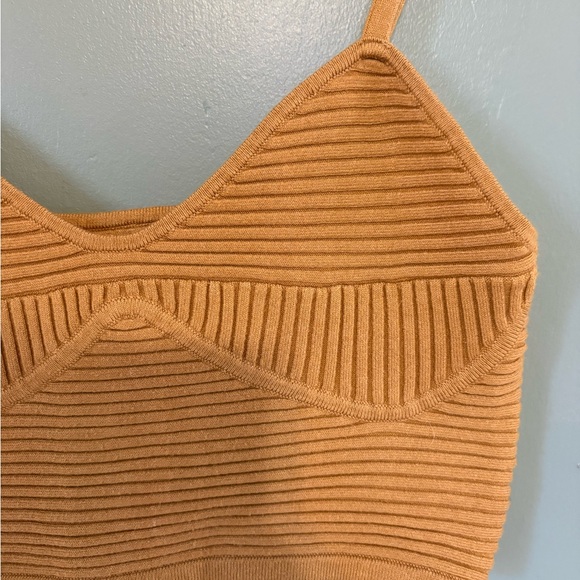 Aerie Mustard Ribbed knit crop top - Picture 2 of 4